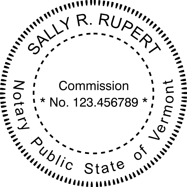 Vermont Notary Pink Stamp - Round