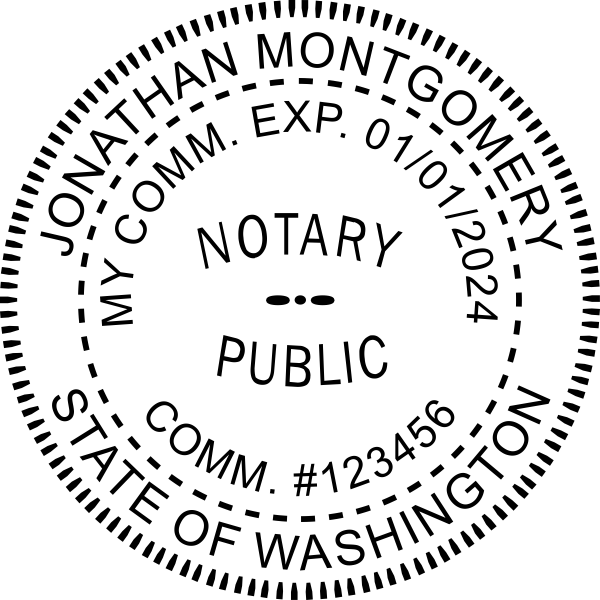 Washington Notary Pink Stamp - Round