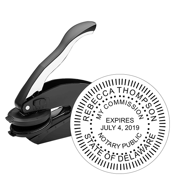 Delaware Notary Public Round Seal Embosser