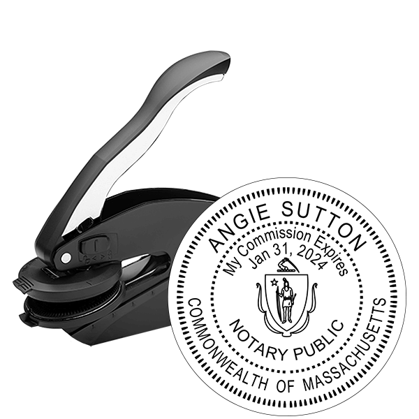 Massachusetts Notary Round Seal Embosser