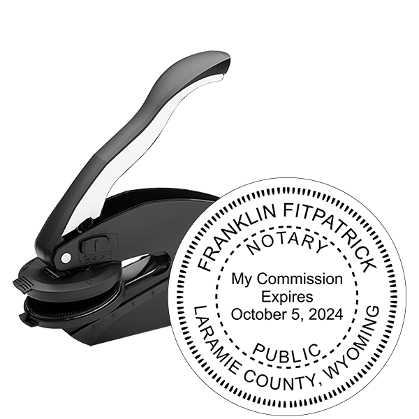 Wyoming Notary Round Seal Embosser