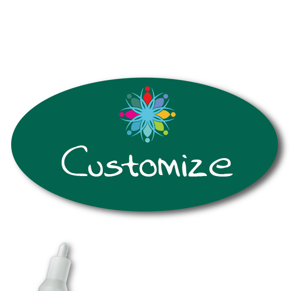 Chalkboard Magnetic Oval Name Tag
