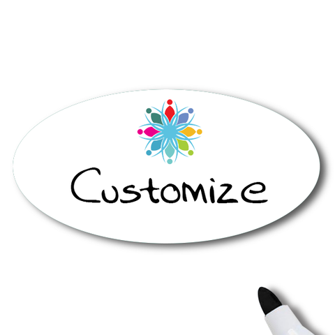 Dry Erase Magnetic Oval Name Tag