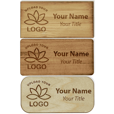 Engraved Wood Name Tag - 1.5" x 3"