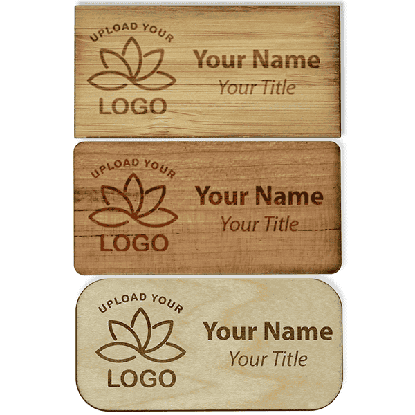 Engraved Wood Name Tag | 1 ½” x 3”