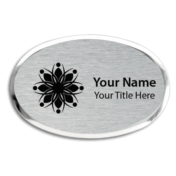 Magnetic Engraved Executive Beveled Oval Badges