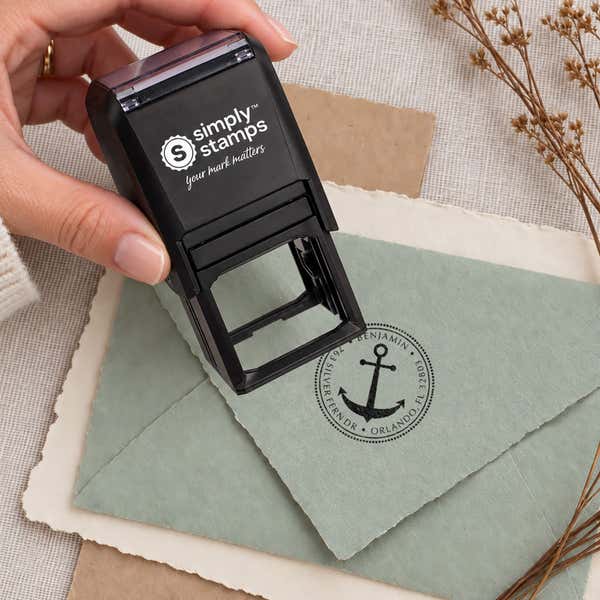 Self Inking Anchor Round Address Stamp