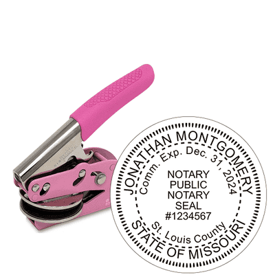 Missouri Notary Pink Seal Embosser - Round