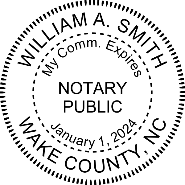 North Carolina With Expiration Date Notary Pink Seal Embosser - Round