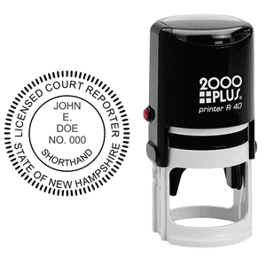 State of New Hampshire Licensed Court Reporter Design with Stamp