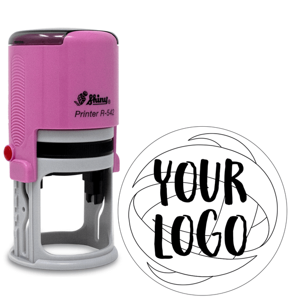 Pink Medium Round Logo Stamp