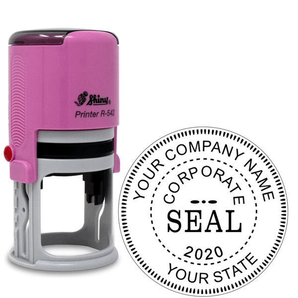 Corporate Seal Pink Stamp with Year