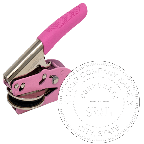 Pink Corporate Seal Embosser