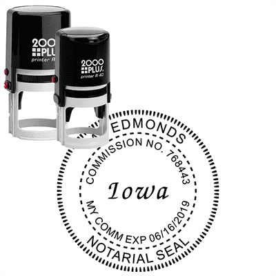 Iowa Notary Round Seal - alternate view