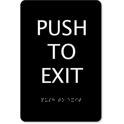ADA Push To Exit Sign