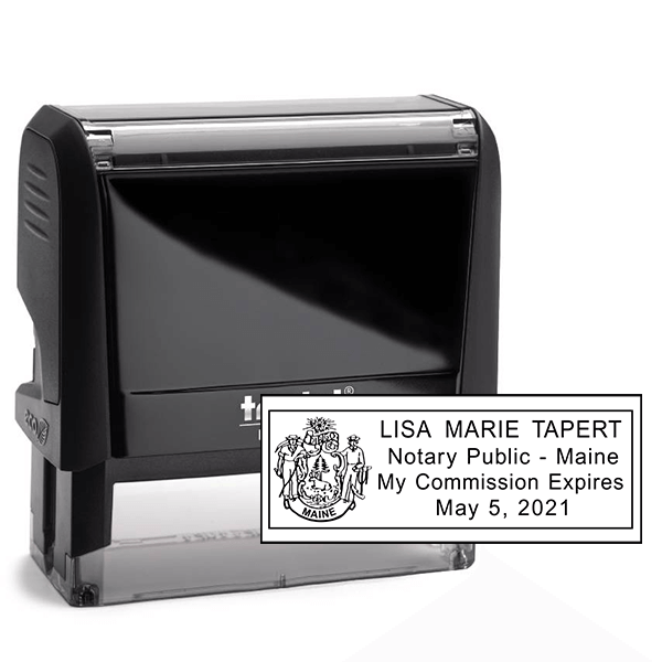 Maine Notary Pink Stamp - Rectangle