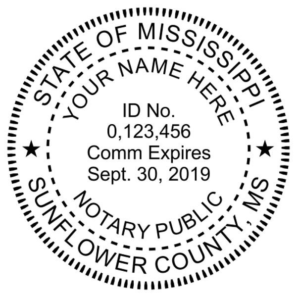 Mississippi Notary Round - Milled Imprint