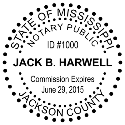Mississippi Dots Round Notary Seal - Choose Stamp or Embosser - alternate view