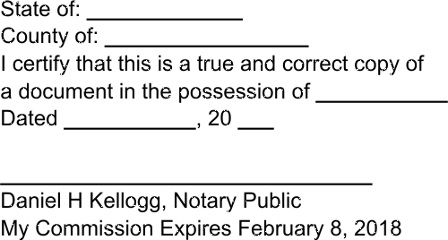 Notary Copy Certification Stamp