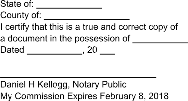 Notary Copy Certification Stamp