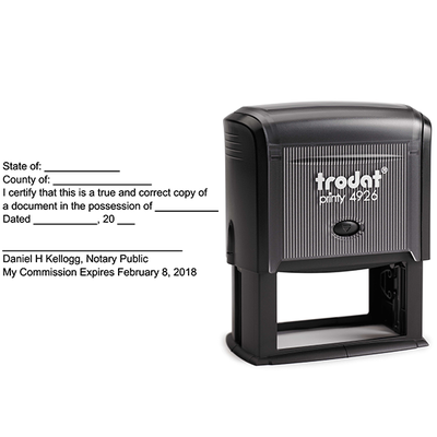 Notary Copy Certification Stamp - alternate view