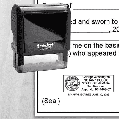 Nevada Non-Resident Rectangular Notary Seal - alternate view