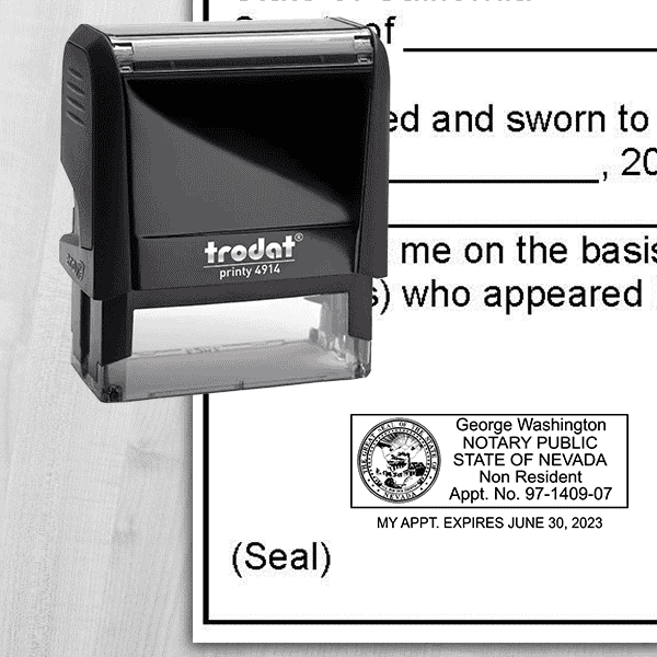 Nevada Non-Resident Rectangular Notary Seal