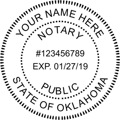Oklahoma Round Notary Seal - Choose Stamp or Embosser - alternate view