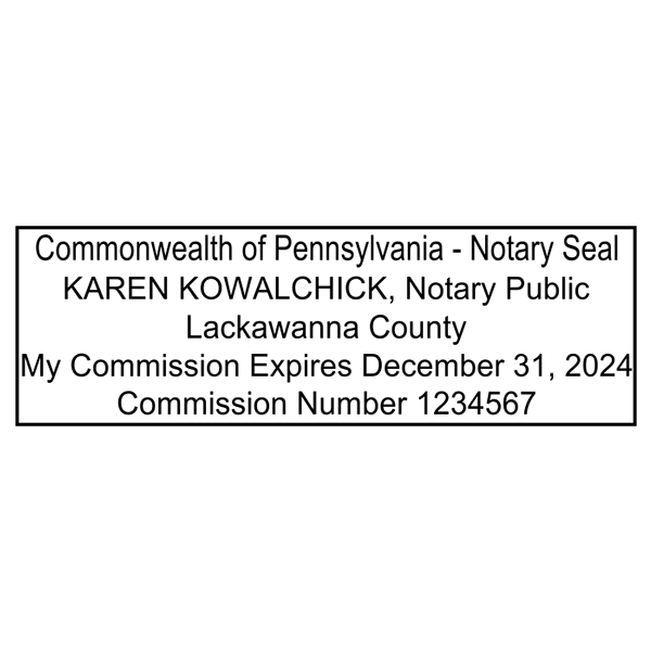 Pennsylvania Notary Public Seal Stamp Imprint