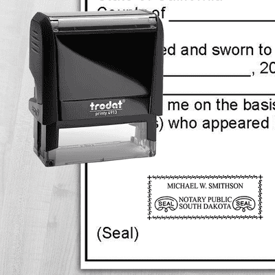 South Dakota Rectangle Notary Seal - alternate view