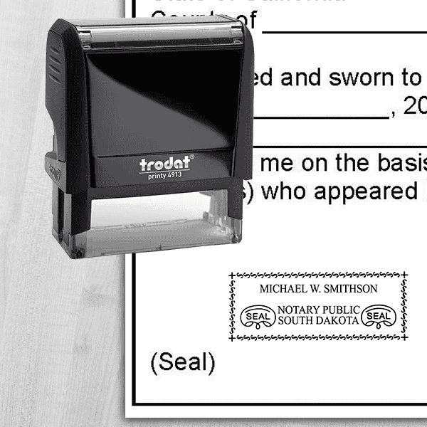 South Dakota Rectangle Notary Seal