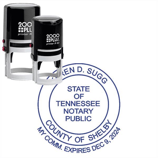 Tennessee Date Below Circle Round Notary Seal