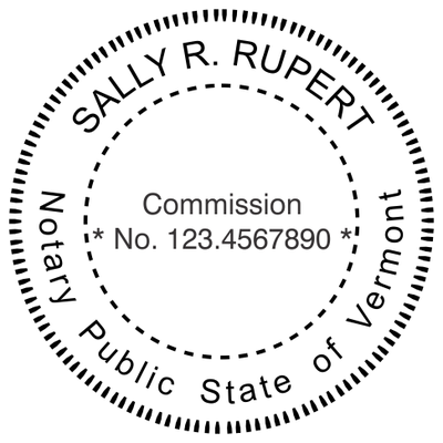 Vermont Round Notary Seal - Choose Stamp or Embosser - alternate view