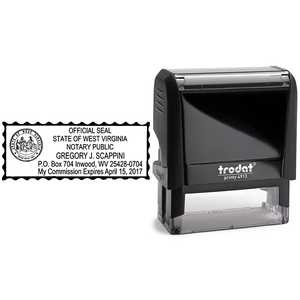 West Virginia Notary Rectangle Body and Design