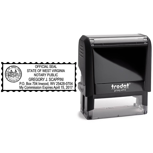 West Virginia Notary Rectangle Body and Design