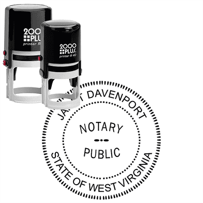 West Virginia Round Notary Seal - alternate view