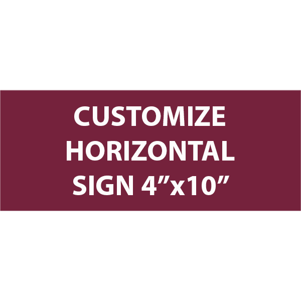 Plastic Engraved 4" x 10" Horizontal Sign