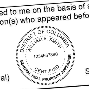 District of Columbia Real Estate Appraiser Seal Imprint