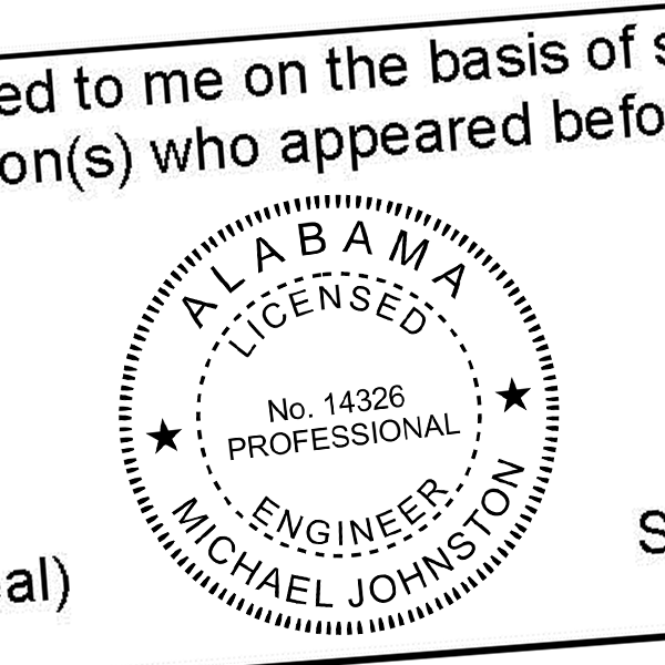 State of Alabama Engineer Seal Imprint