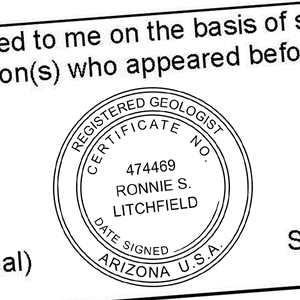 State of Arizona Geologist Seal Imprint