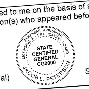 State of Arkansas  Certified General Appraiser Seal Imprint