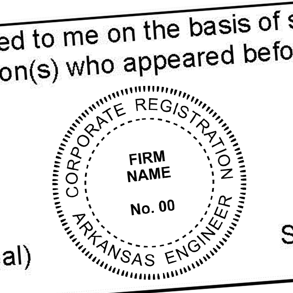 State of Arkansas Corporate Engineer Seal Imprint