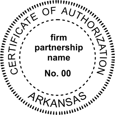 State of Arkansas Firm Seal - Choose Stamp or Embosser - alternate view