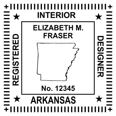State of Arkansas Interior Designer Seal - alternate view