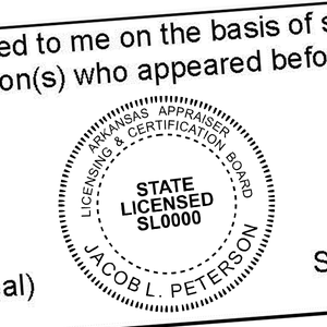 State of Arkansas Licensed Appraiser Seal Imprint