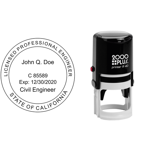 State of California Civil Engineer Seal Body and Design