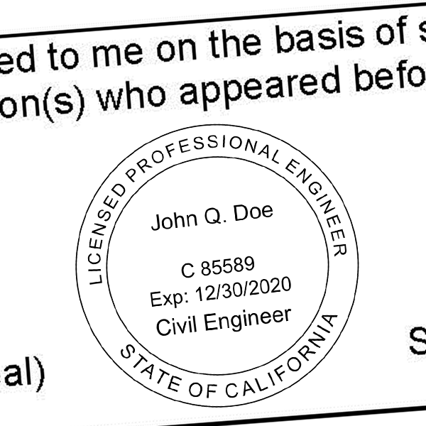 State of California Civil Engineer Seal Imprint