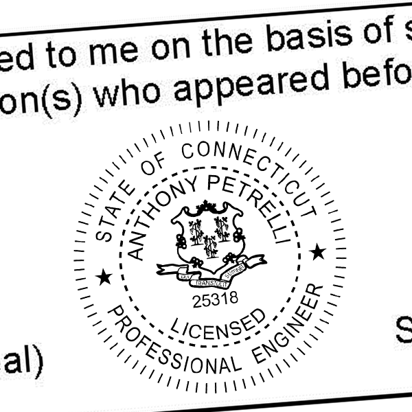 State of Connecticut Engineer Seal Seal Imprint
