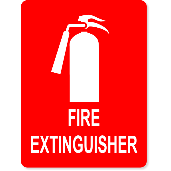 Fire Extinguisher Sign Icon Engraved Plastic Sign | 8