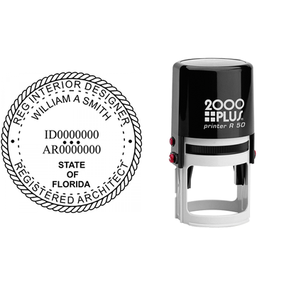 State of Florida Registered Interior Designer & Registered Architect Seal - alternate view